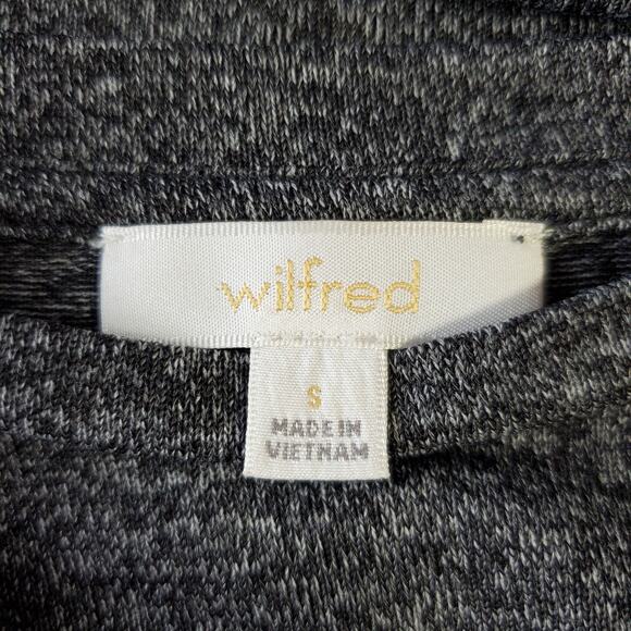 Wilfred Aritzia Women's Dark Heather Gray Raw Hem Tee Size S Split Sides Hi Lo - Picture 5 of 7